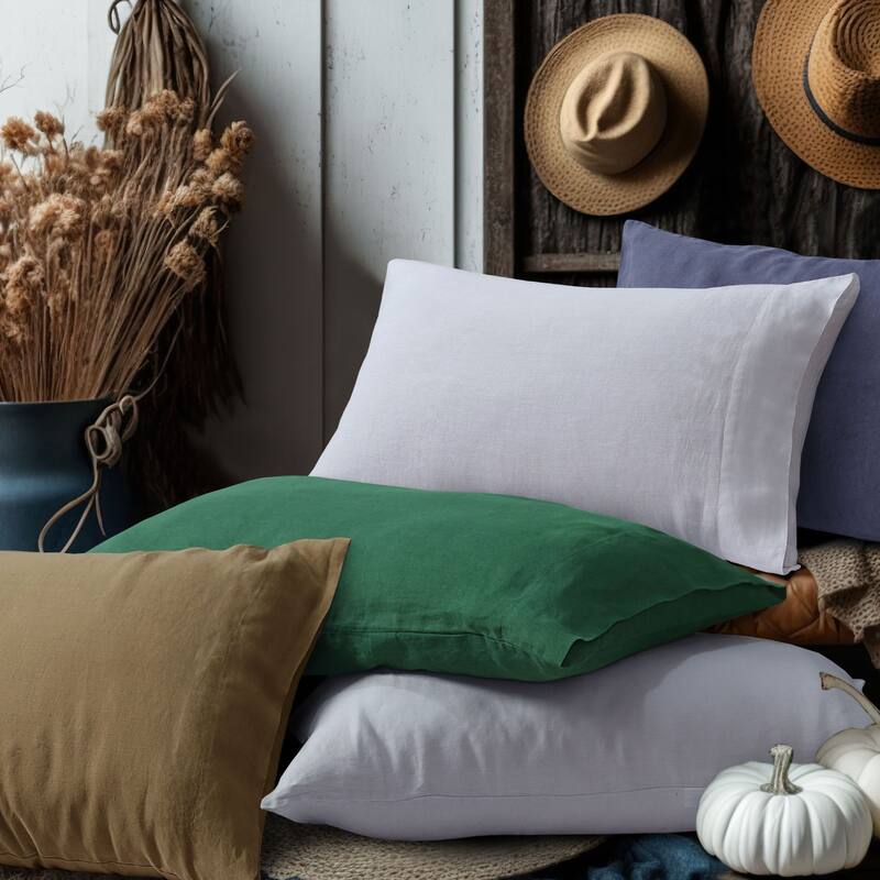 European Garment Washed Linen Pillowcases (Set of 2)