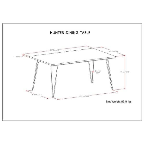 dimension image slide 3 of 6, WYNDENHALL Moreno Industrial Wood Dining Table