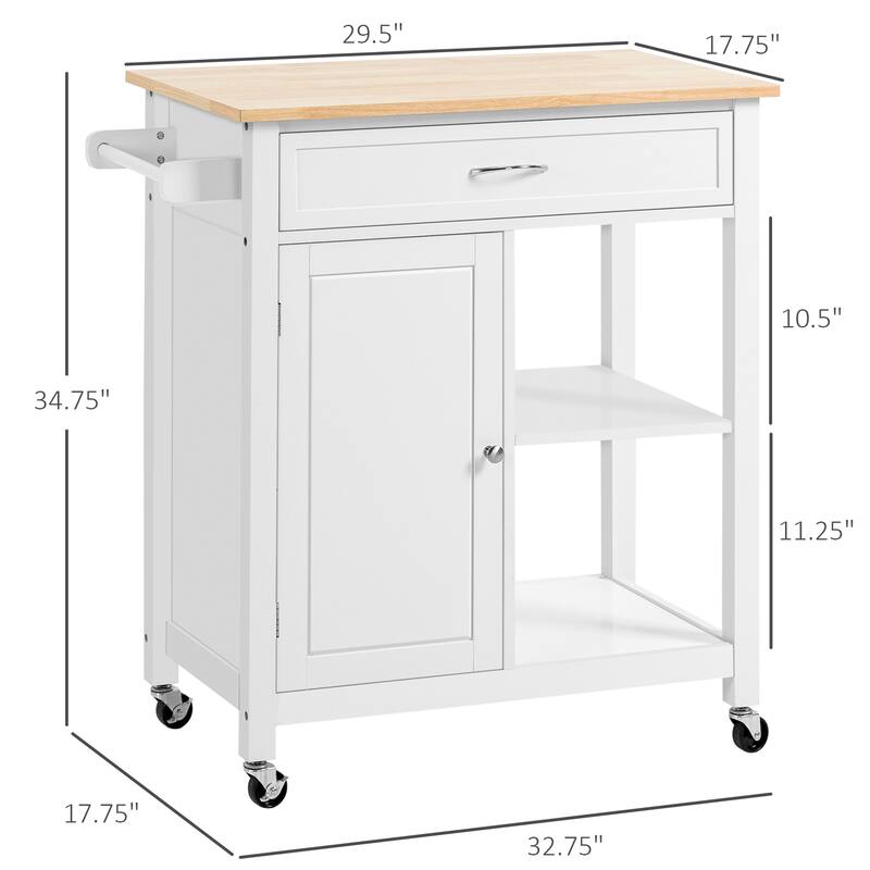 Rolling Kitchen Island with Storage