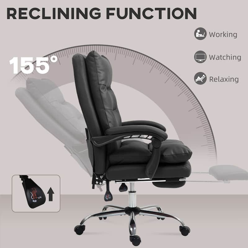 Vinsetto Microfibre Vibration Heated Reclining Massage Office Chair