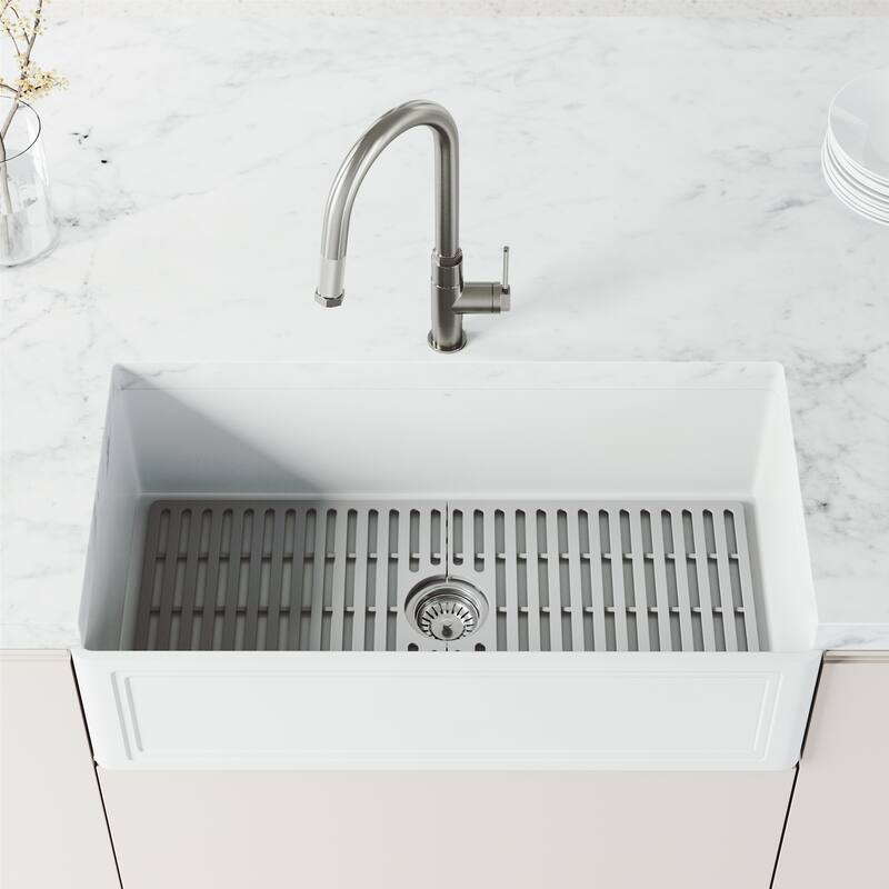 VIGO Hart Arched 18" H Single Handle Pull-Down Kitchen Faucet