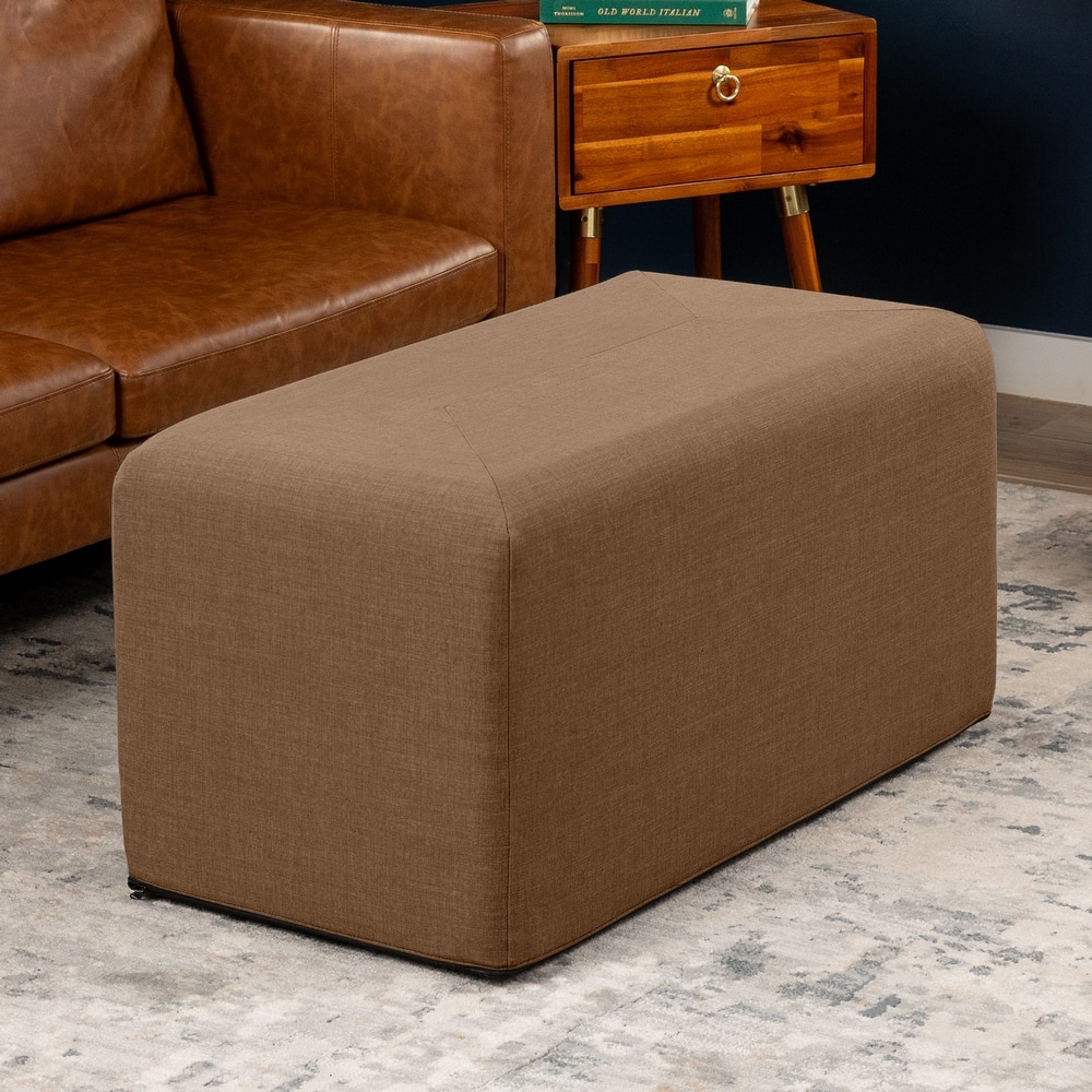 Jaxx Monroe Square Foam Ottoman with Stain Resistant Performance Fabric