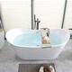preview thumbnail 8 of 53, Vanity Art 71" X 32" White Acrylic Freestanding Air Bubble Soaking Bathtub with UPC Certified Overflow and Pop-up Drain