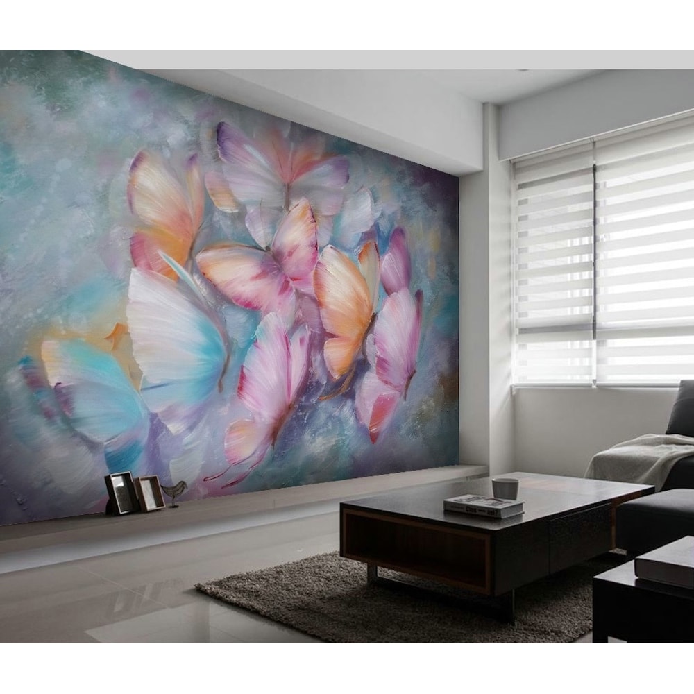 GK Wall Design Colorful Butterflies Natural Removable Wallpaper