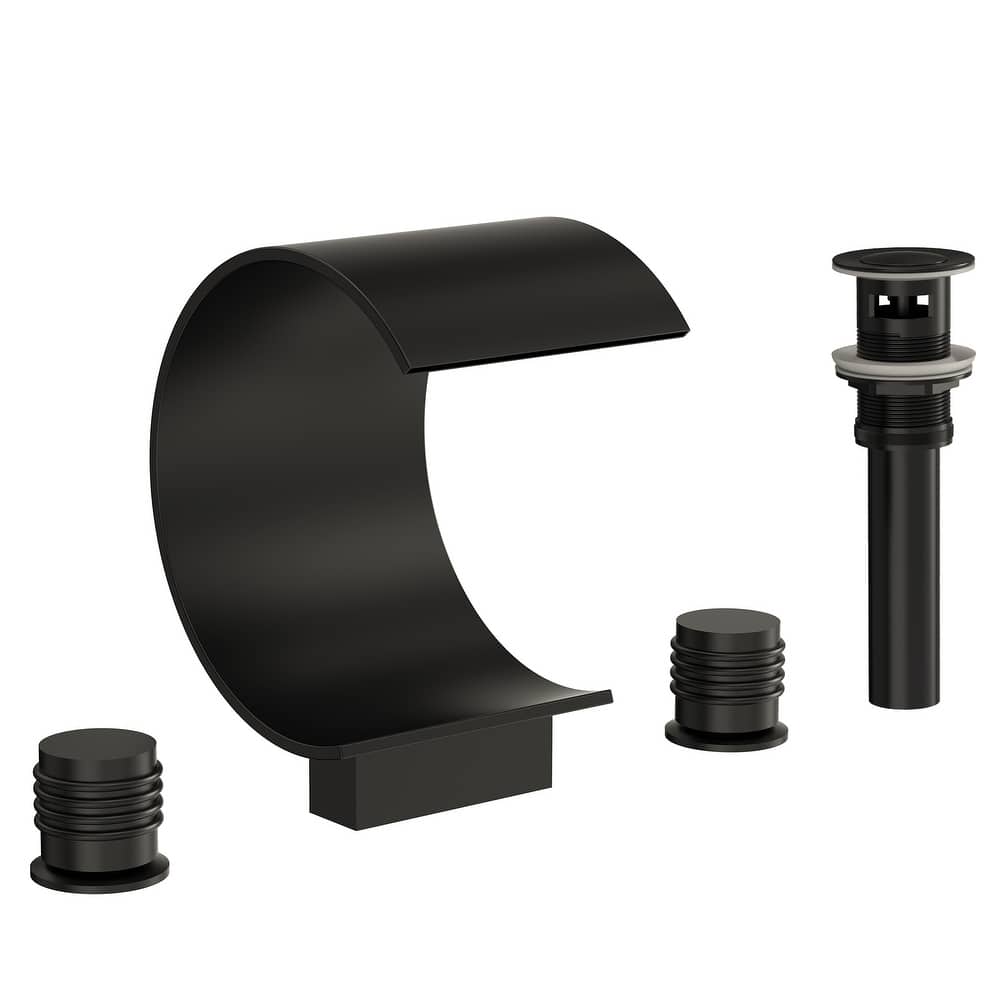 Widespread Bathroom Faucet 3 Hole, 2-handle Bathroom Sink Faucet with Drain Assembly