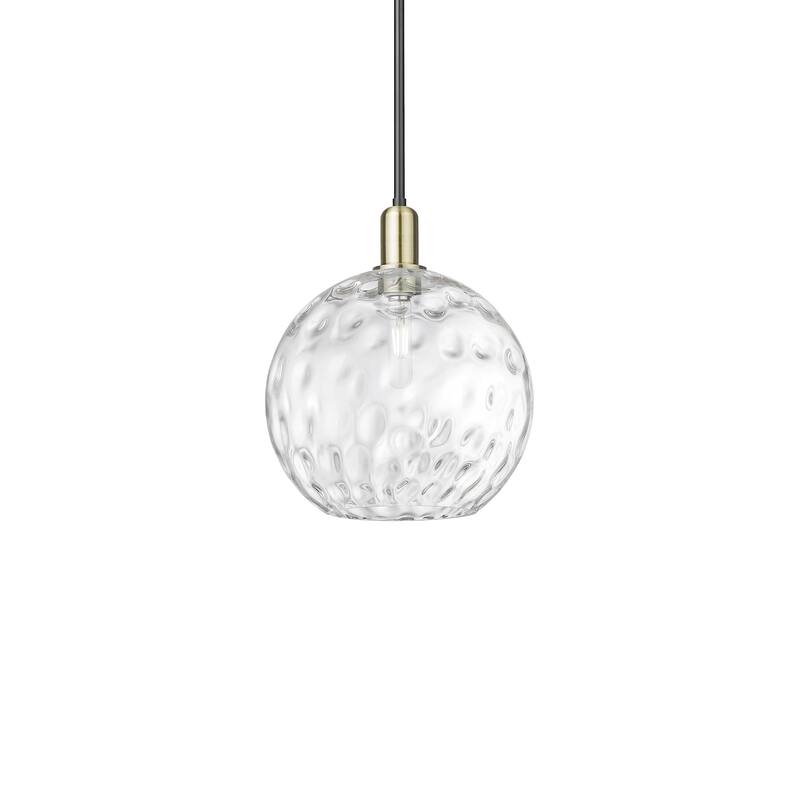 Innovations Lighting 716-1S-15-12 Athens Water Glass Pendant Athens - Black Antique Brass / Clear Water Glass