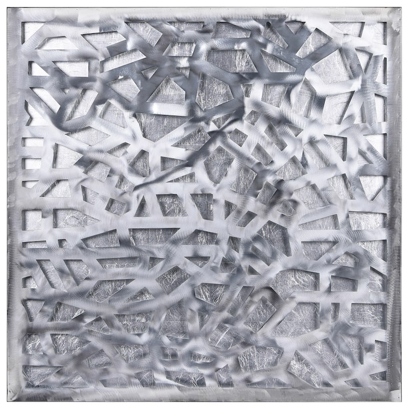 Polished Steel Wall Sculpture Abstract Wall Art with Gold/Silver Leaf