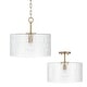 preview thumbnail 7 of 14, Emerson 1-light Dual Mount Semi-Flush/ Pendant w/ Embossed Seeded Glass