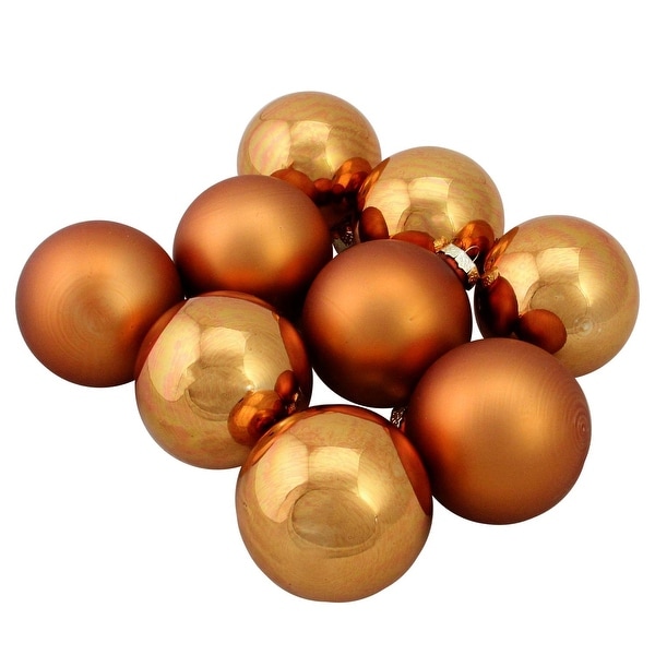 9 piece shiny and matte copper glass ball christmas ornament set 25 65mm - Overstock Christmas Decorations 9 piece shiny and matte copper glass ball christmas ornament set 25 65mm - Overstock Christmas Decorations