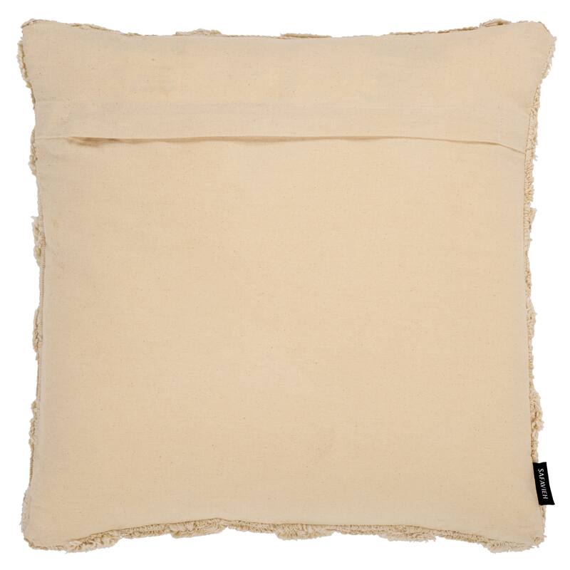 SAFAVIEH Home Indira 18-inch Square Ivory Cotton Decorative Throw Pillow