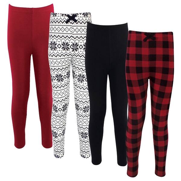 slide 1 of 1, Touched by Nature Toddler, Big Kids and Youth Girl Organic Cotton Leggings 4pk, Buffalo Plaid Buffalo Plaid - 2T