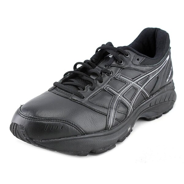 asics black leather walking shoes