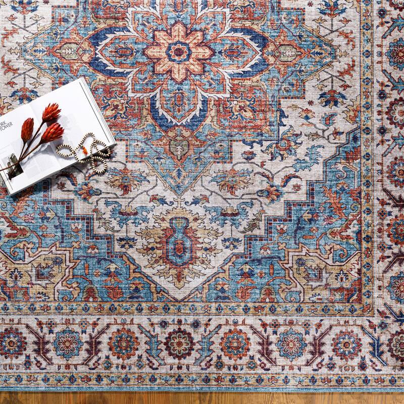 Livabliss Iris Traditional Medallion Area Rug