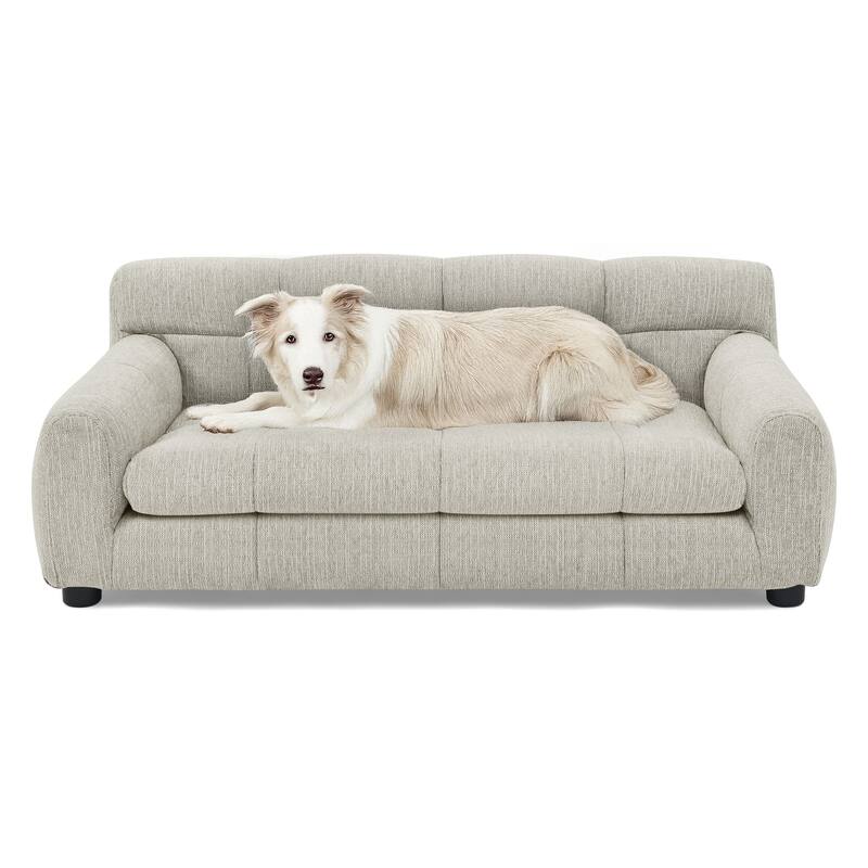 Soft and comfortable pet sofa with backrest and armrests, suitable for modern rectangular pet sofas for large and medium-sized