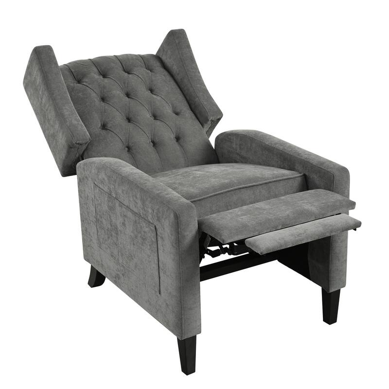 Pushback Recliner with Foldable Side Table & USB Ports