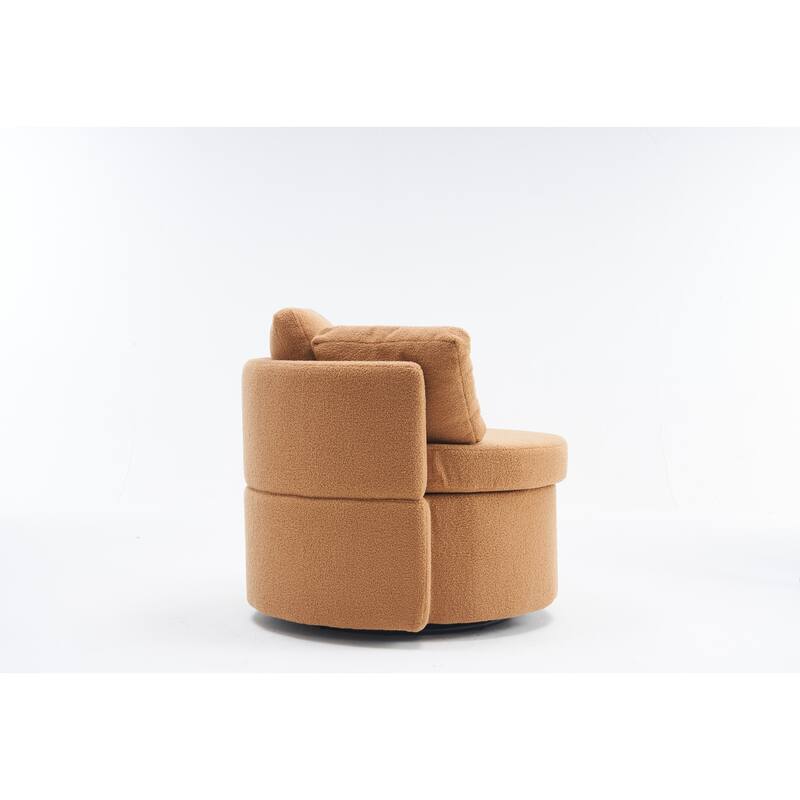 31.5" Swivel Barrel Chair with Storage