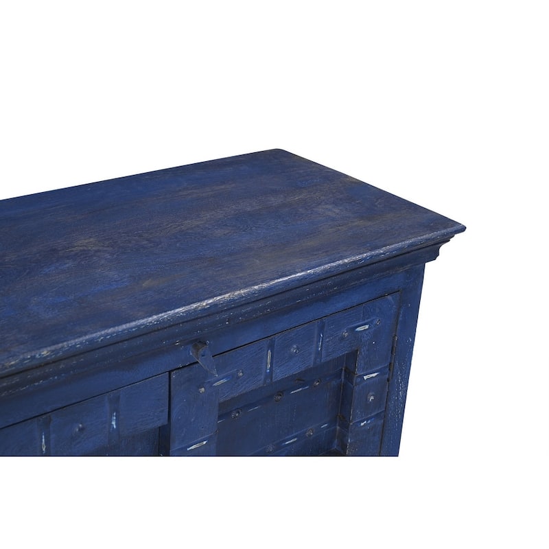 Woodland Blue Wooden Sideboard Buffet Cabinet 72"