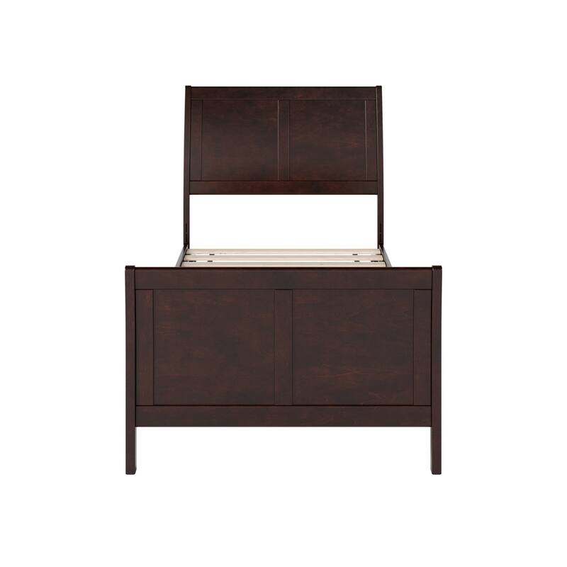 Valencia Solid Wood Low Profile Sleigh Platform Bed with Matching Footboard