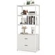 preview thumbnail 1 of 16, 4-Tier White Bookshelf with 2 Drawers, Etagere Standard Book Shelves Display Shelf for Home Office - 60”H x 23.6”L x 15.7”W