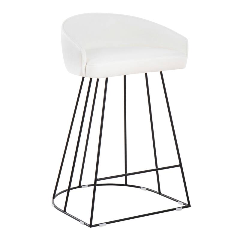 Silver Orchid Haid Velvet Upholstered Counter Stool (Set of 2)