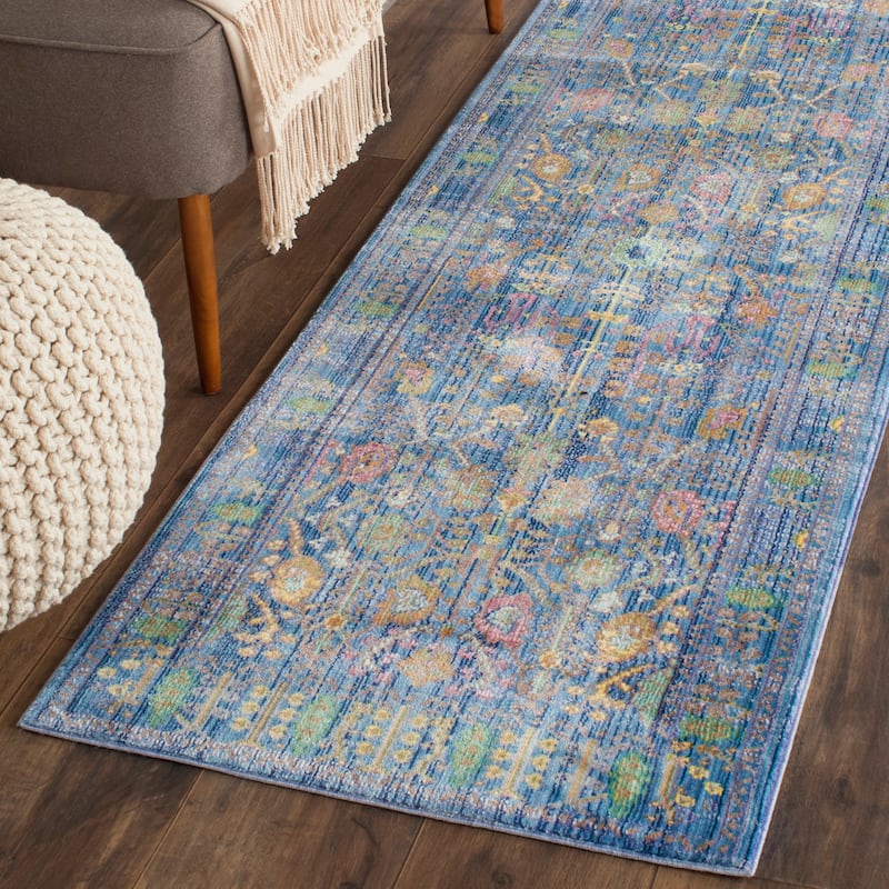 SAFAVIEH Valencia Insaf Vintage Boho Oriental Rug - 2'3" x 10' Runner - Blue/Multi