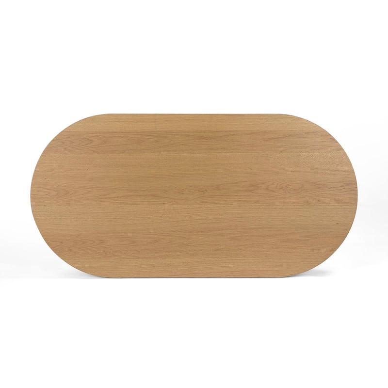 48" Oval Solid Oak Rattan Coffee Table