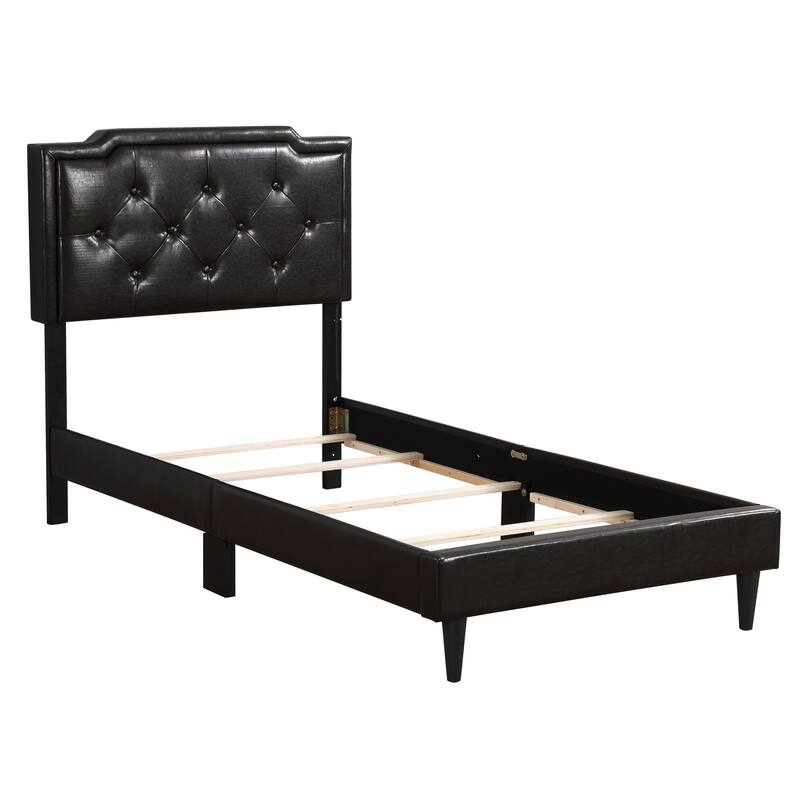 Stylish Cappuccino Finish Twin Bed with Sturdy Frame