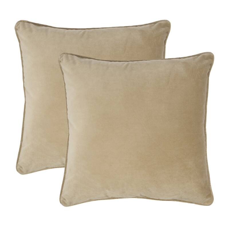 Sherry Kline Glendon Velvet Corded Edge pillow, zippered with Polyester Insert (Set of 2) - Ivory