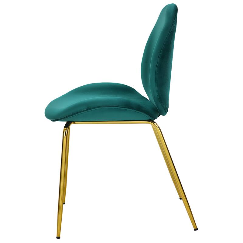 Costway Set of 2 Velvet Accent Chairs Dining Side Chairs w/Gold Metal