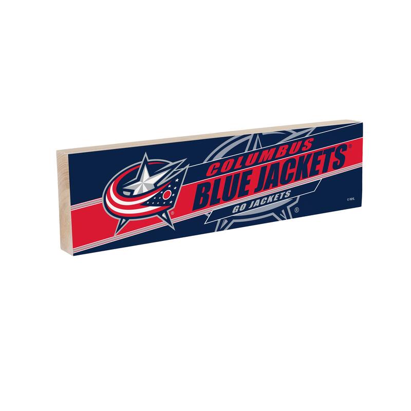 Columbus Blue Jackets Wooden Tabletop Mantel Shelf Sign