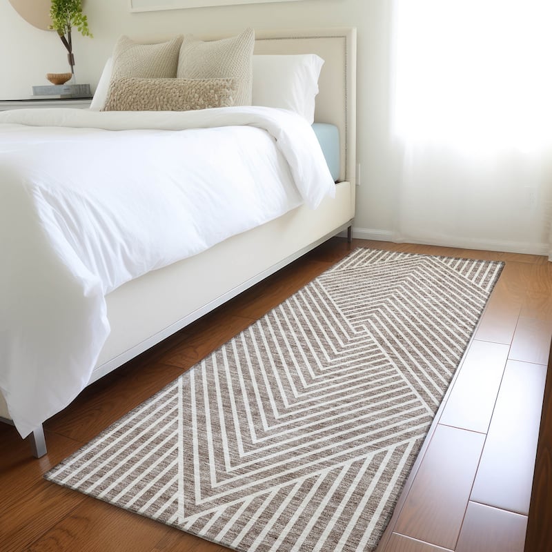 Premium Washable Super Soft Modern Geo Mayfield Rug - Taupe - 2'3" x 7'6"