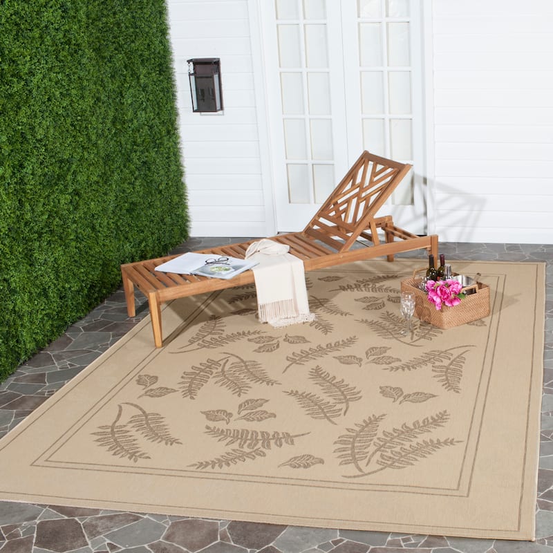 SAFAVIEH Courtyard Layal Indoor/ Outdoor Waterproof Patio Backyard Rug - 8' x 11' - Natural/Brown