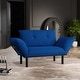 preview thumbnail 10 of 17, Modern Extra-wide Metal-legged Cushioned Splayed Loveseat