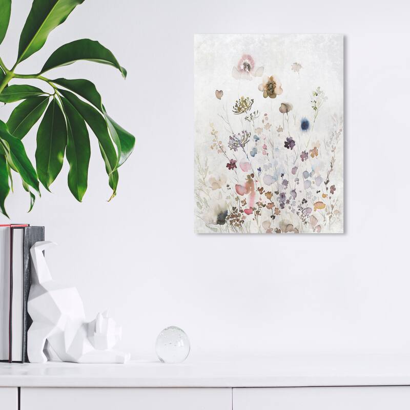 Wynwood Studio Canvas Floral and Botanical Meadow Wild Floral White and Farmhouse Wall Art Canvas Print - White, Brown - 12 x 12