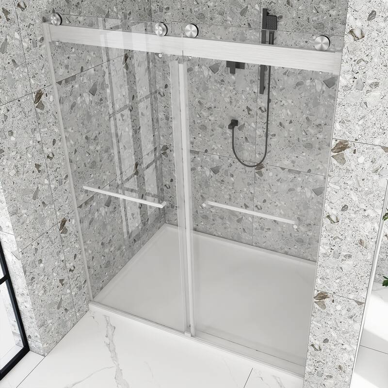 60"/72" Double Sliding Frameless Shower Door with Buffer