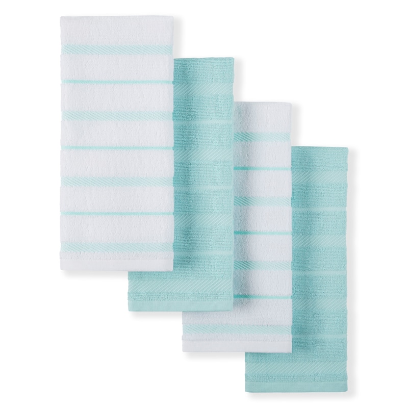 KitchenAid Albany Kitchen Towel Set, Set of 4 - 16"x26" - Mineral Water