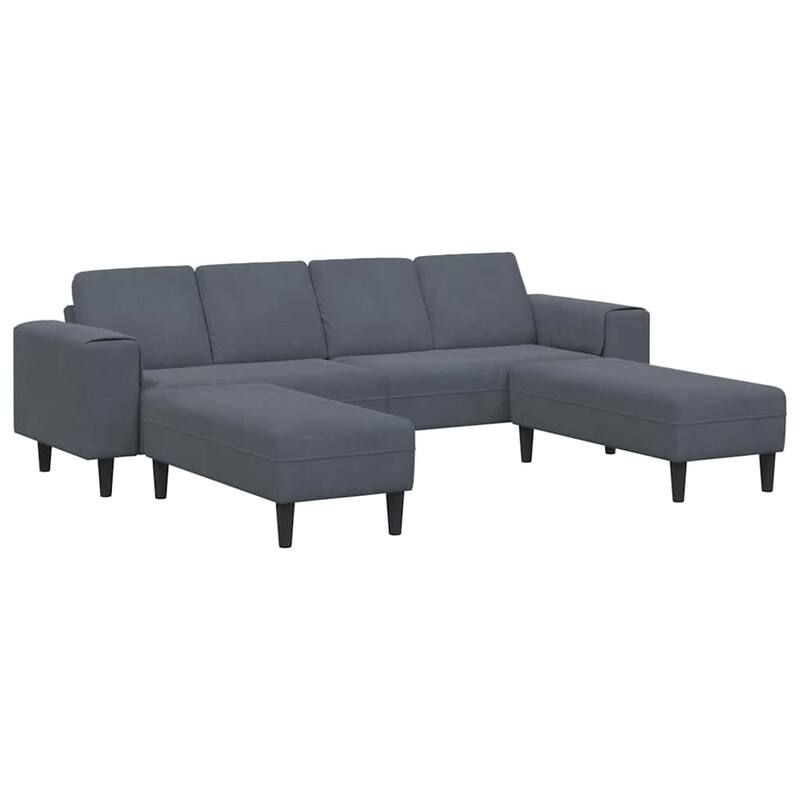 vidaXL Sofa Set Dark gray Velvet - 98.4 x 30.3 x 29.9 inch