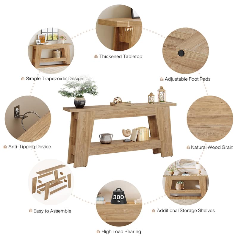 70.9-Inch Farmhouse Console Table for Living Room