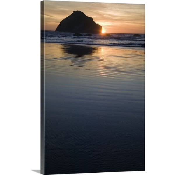 Shop Sunset Behind Silhouetted Sea Stack On Bandon Beach Bandon