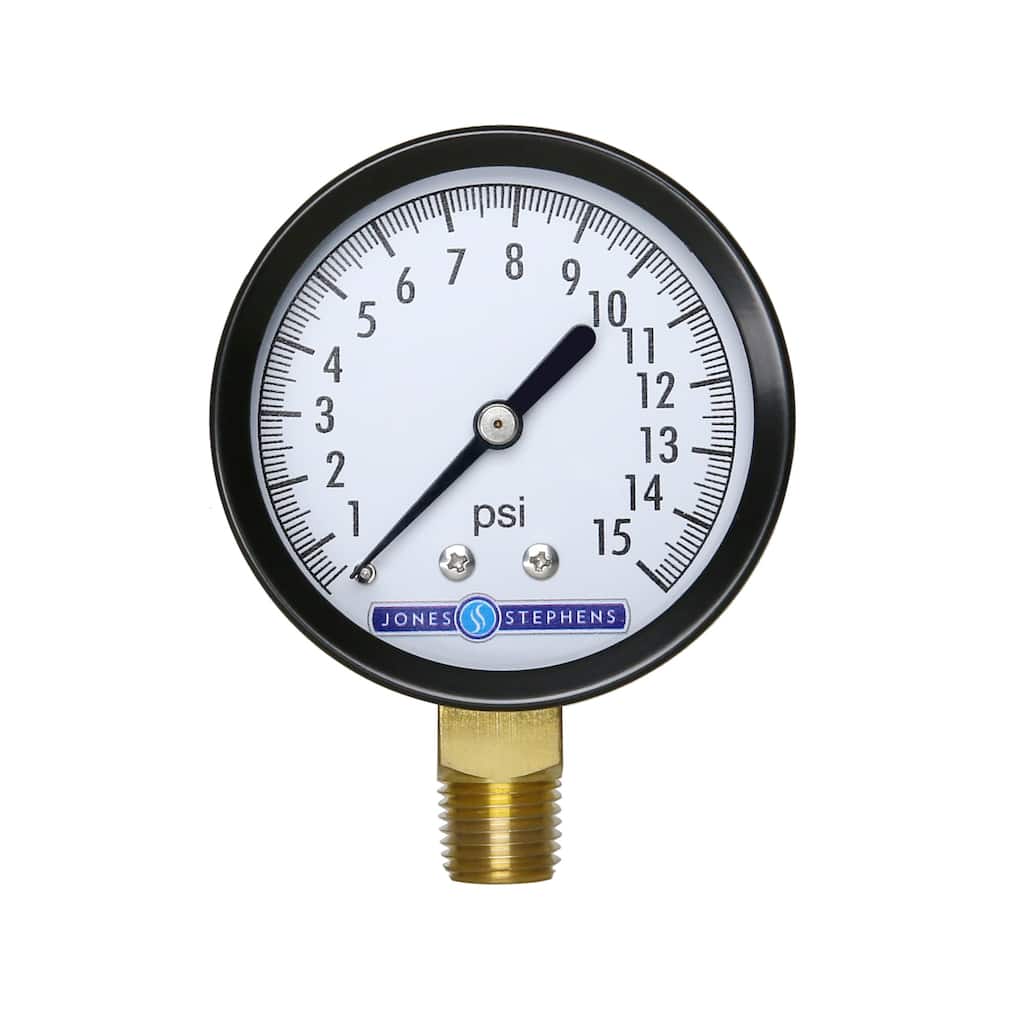 Jones Stephens G61015 2-1/2" 15 PSI Pressure Gauge