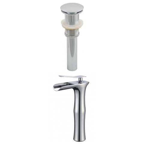 Deck Mount CUPC Approved Stainless Steel Faucet Set In Chrome Color - Drain Incl.