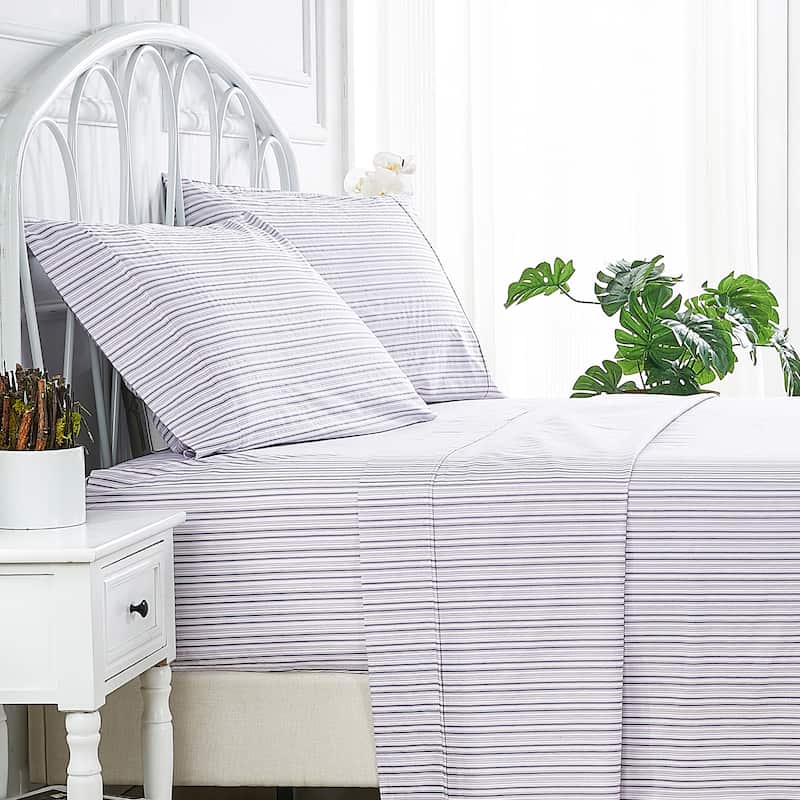 Shirt Stripe Percale Cotton Sheet Set
