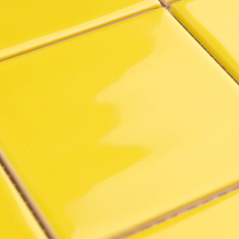 Merola Tile Twist Square Yellow Lemon 11.75" x 11.75" Ceramic Mosaic