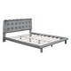preview thumbnail 11 of 20, Queen Velvet Thick Fabric Upholstered Bed LED Bed Platform Bed with LED, Thick & Soft Fabric and Button-tufted Design Headboard