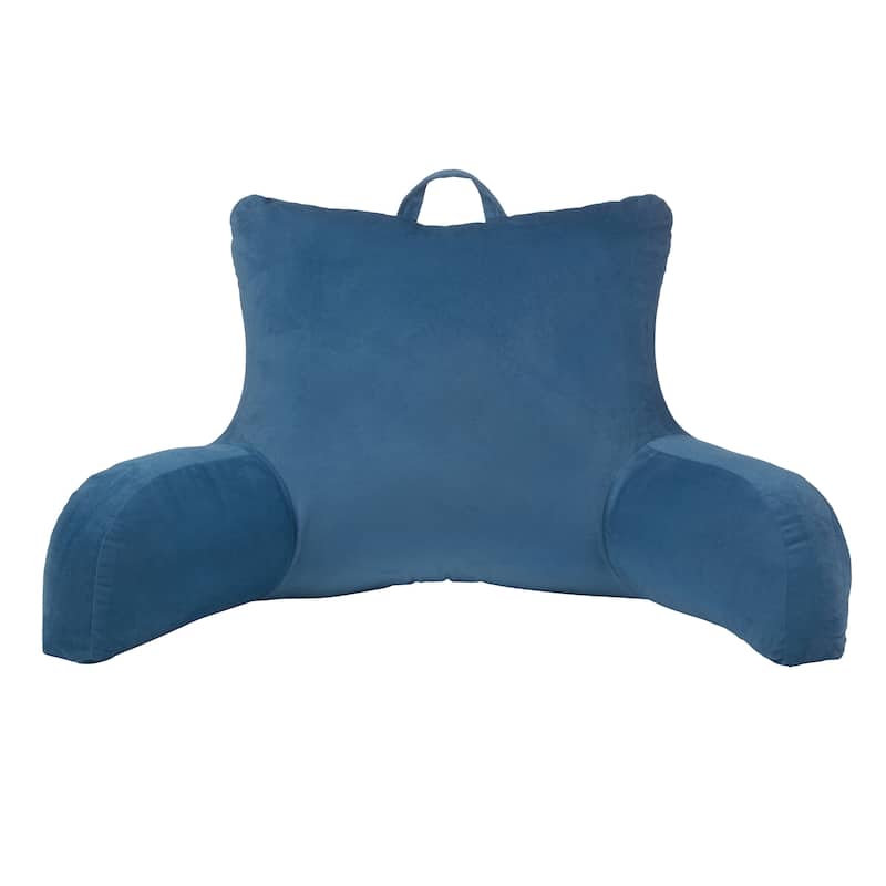 Klear Vu Velour Bed Rest Back Support Pillow with Pocket and Handle