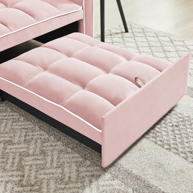 GDFStudio - Flora Modern 3-in-1 Convertible Sleeper Chair Sofa Bed, Adjustable Pull-Out Sofa with Storage