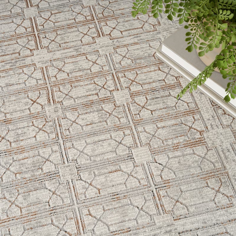 Nourison Desire Indoor Beige Geometric Area Rug
