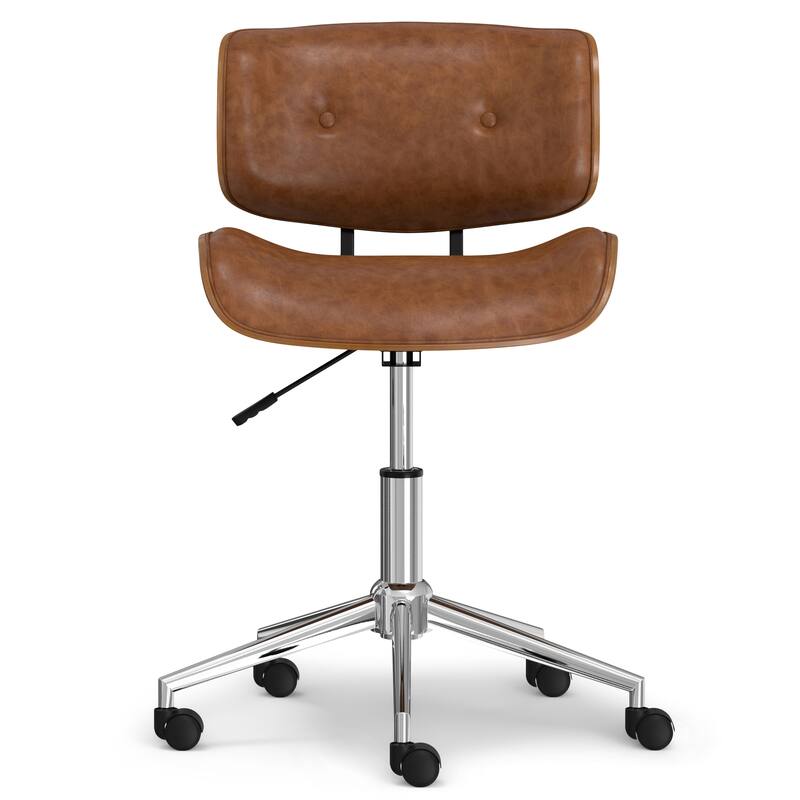 WYNDENHALL Perry Swivel Adjustable Executive Computer Bentwood Office Chair - 22 W x 25 D x 34.1 H
