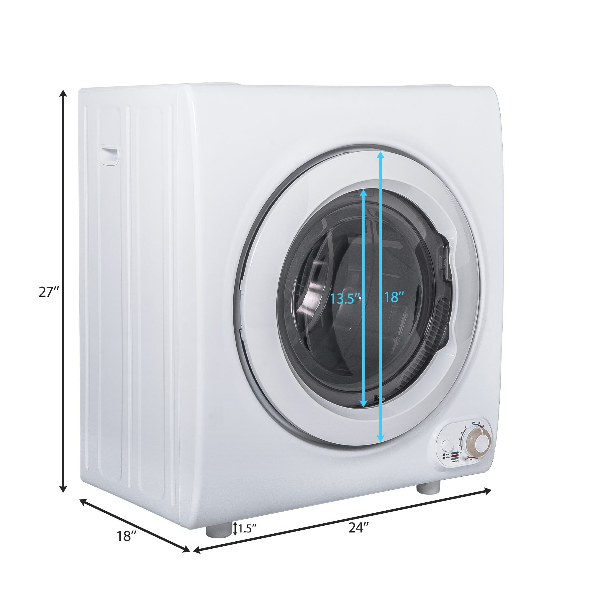 2.65 Cu. Ft. Compact Laundry Dryer; 9 lbs Capacity Tumbler, 1400 W of  Drying Power; - Bed Bath & Beyond - 38403903