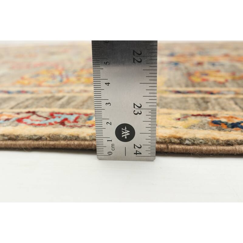 ECARPETGALLERY Hand-knotted Uzbek Ghazni Grey Wool Rug - 2'8 x 4'0